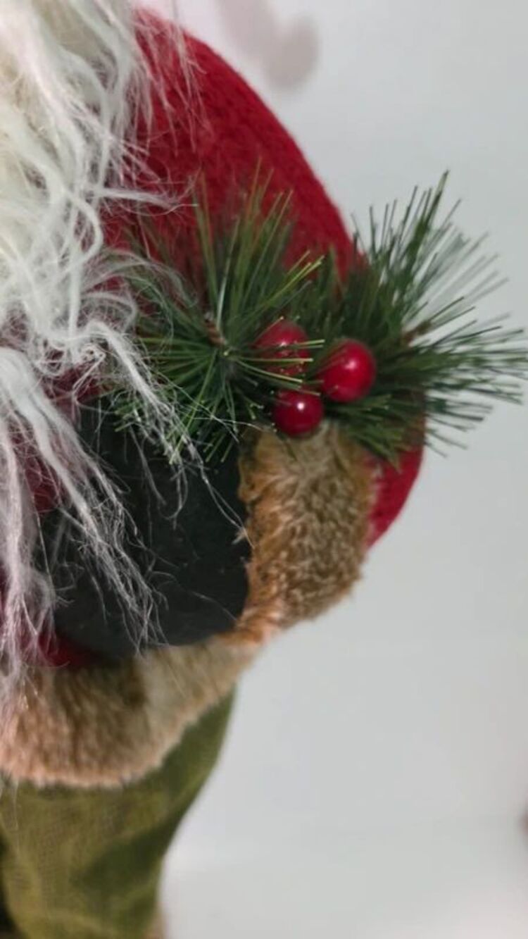 Plush Country Rustic Standing Santa Claus Figurine - Holiday Decor 24" - Picture 4 of 6